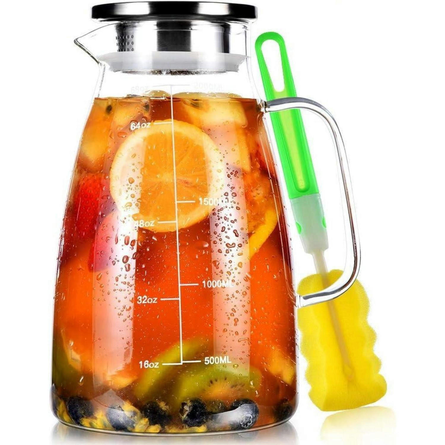 GLASKARAFFE 2 Liter mit Deckel - Transparent, Glas (1/13.6cm)