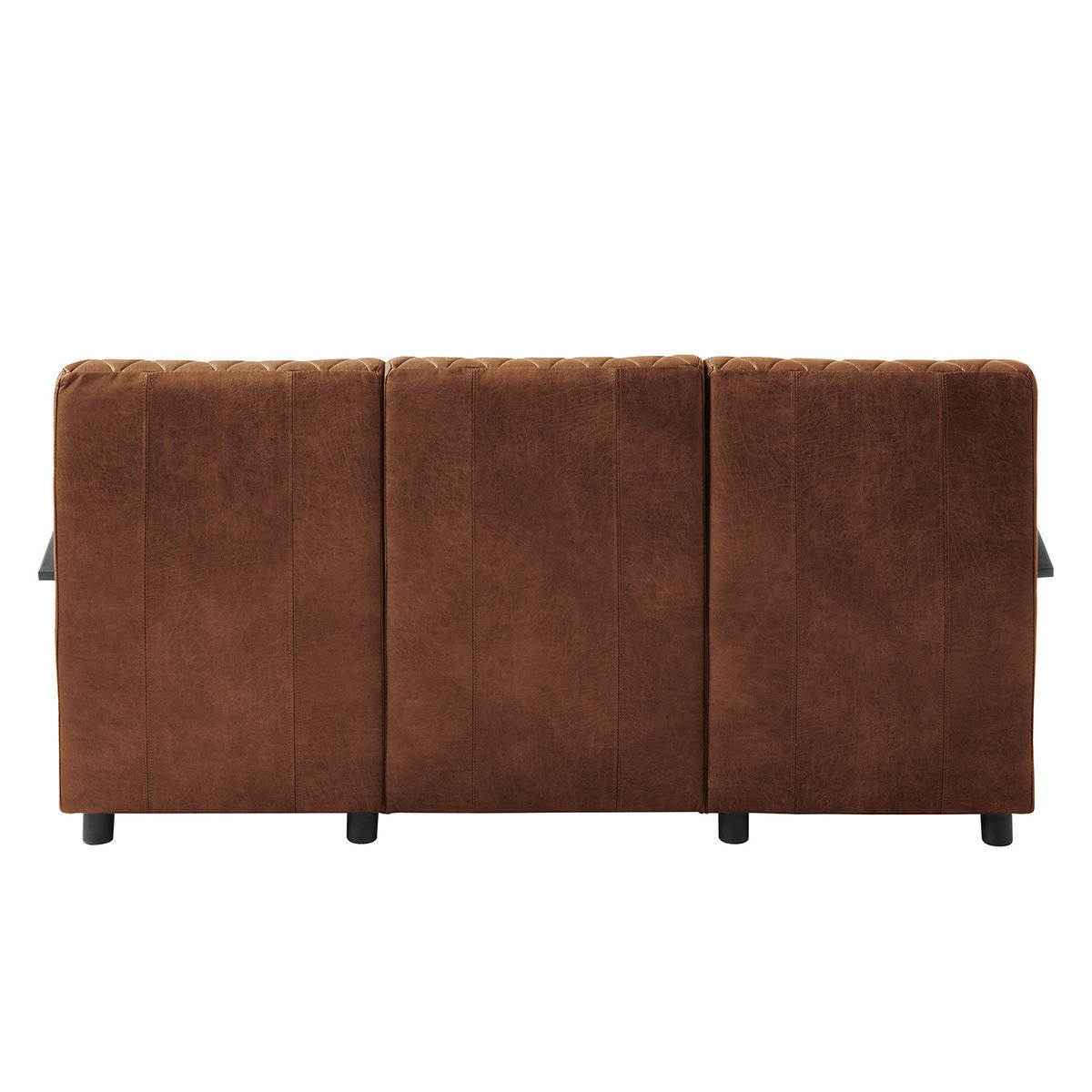 3-SITZER SOFA - Antiklederlook - Braun, Textil (168/83/83cm) - home24