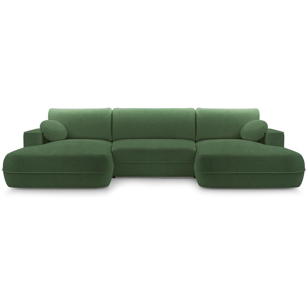 WOHNLANDSCHAFT Fiero U dunkelgrün - Dunkelgrün, Textil (364/87/186cm) - Beautysofa