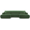 WOHNLANDSCHAFT Fiero U dunkelgrün - Dunkelgrün, Textil (364/87/186cm) - Beautysofa