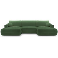 WOHNLANDSCHAFT Fiero U dunkelgrün - Dunkelgrün, Textil (364/87/186cm) - Beautysofa