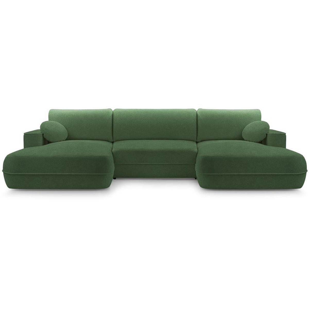 WOHNLANDSCHAFT Fiero U dunkelgrün - Dunkelgrün, Textil (364/87/186cm) - Beautysofa