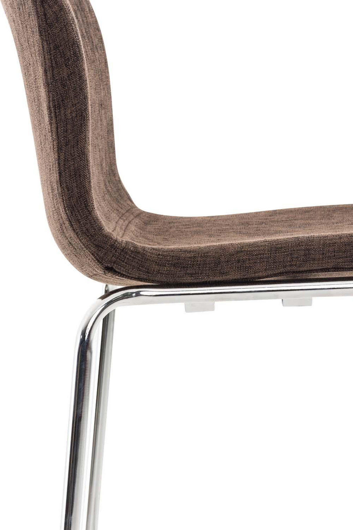 BARHOCKER 2er Set Stoff braun - Chromfarben/Braun, Textil/Metall (43/100/48cm) - CLP