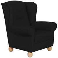 OHRENBACKENSESSEL Kasha Bezug Kunstleder Buche natur / schwarz - Buchefarben/Schwarz, Kunststoff (93/103/87cm) - 58aufmkessel