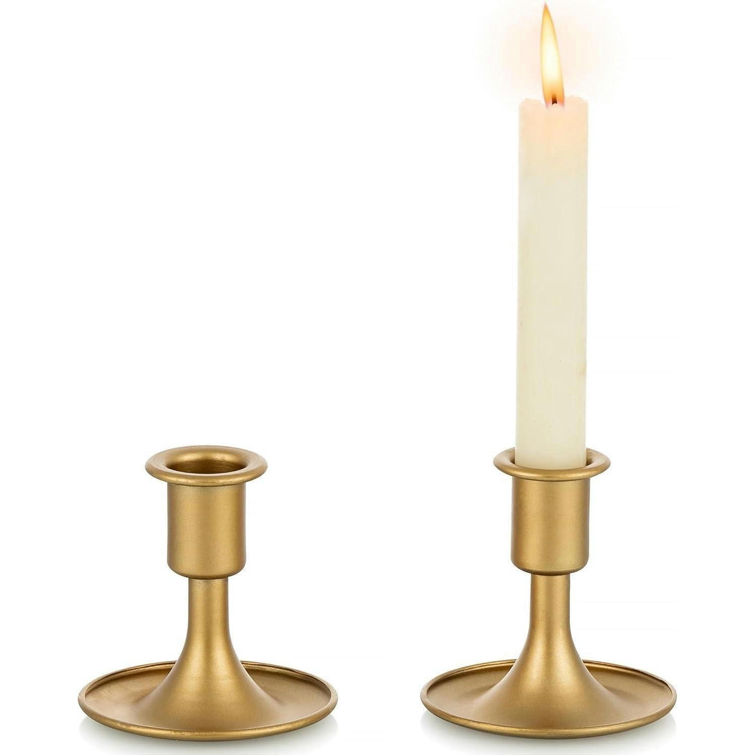 KERZENSTÄNDER 2er Set Gold Metall - Goldfarben, Metall (10/8/10cm)