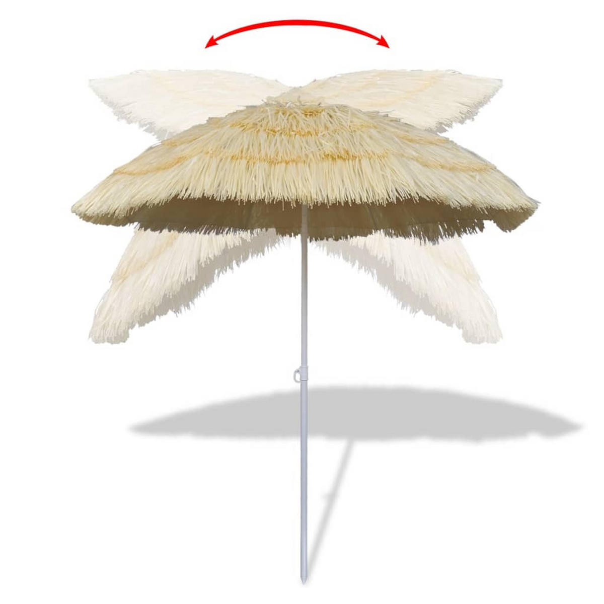 STRANDSCHIRM Hawaii-Stil Kippbar - Beige, Textil (160/180cm) - vidaXL
