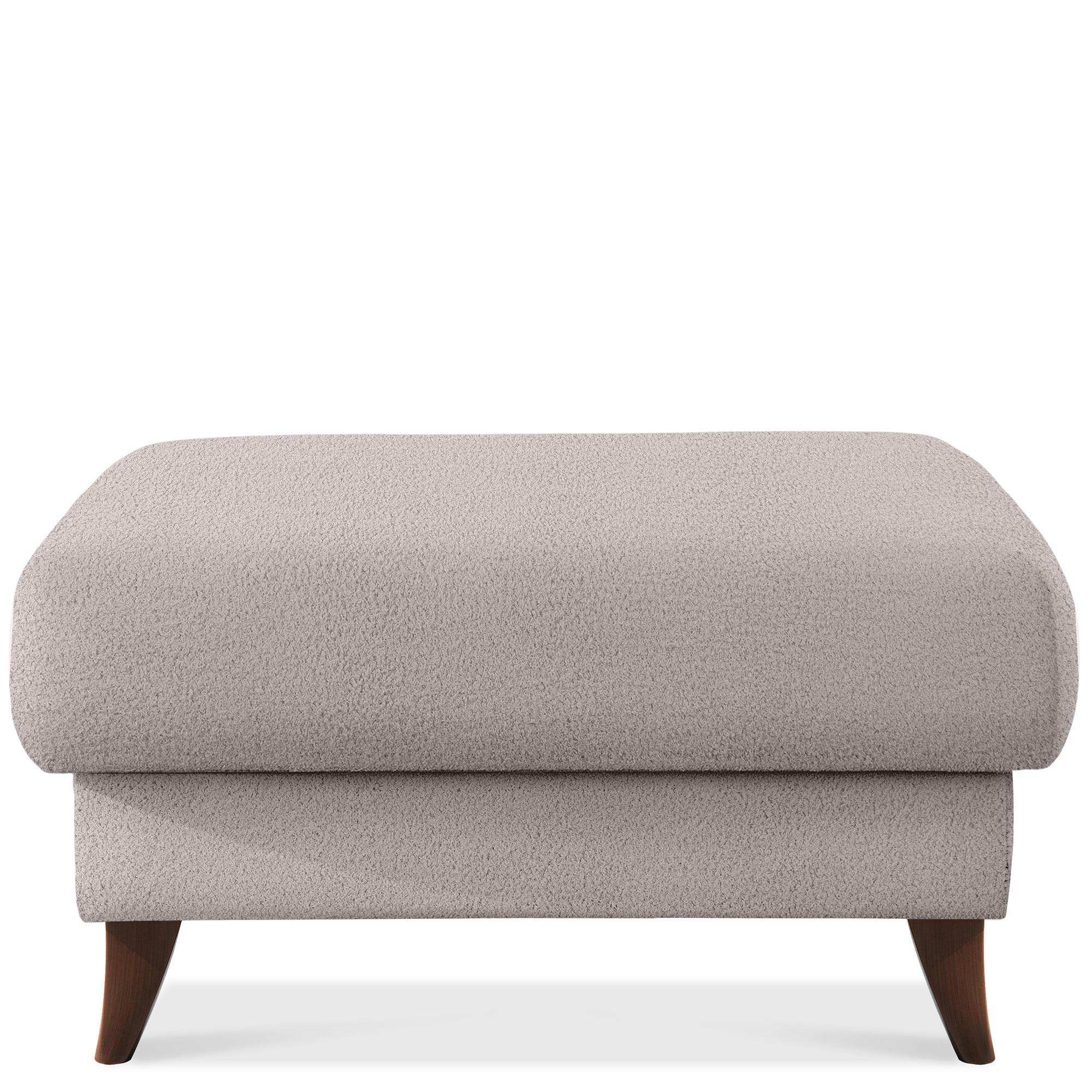 HOCKER GUSTAVO Bouclé, Grau - Grau, Holz/Holzwerkstoff (92/49/92cm) - KONSIMO®