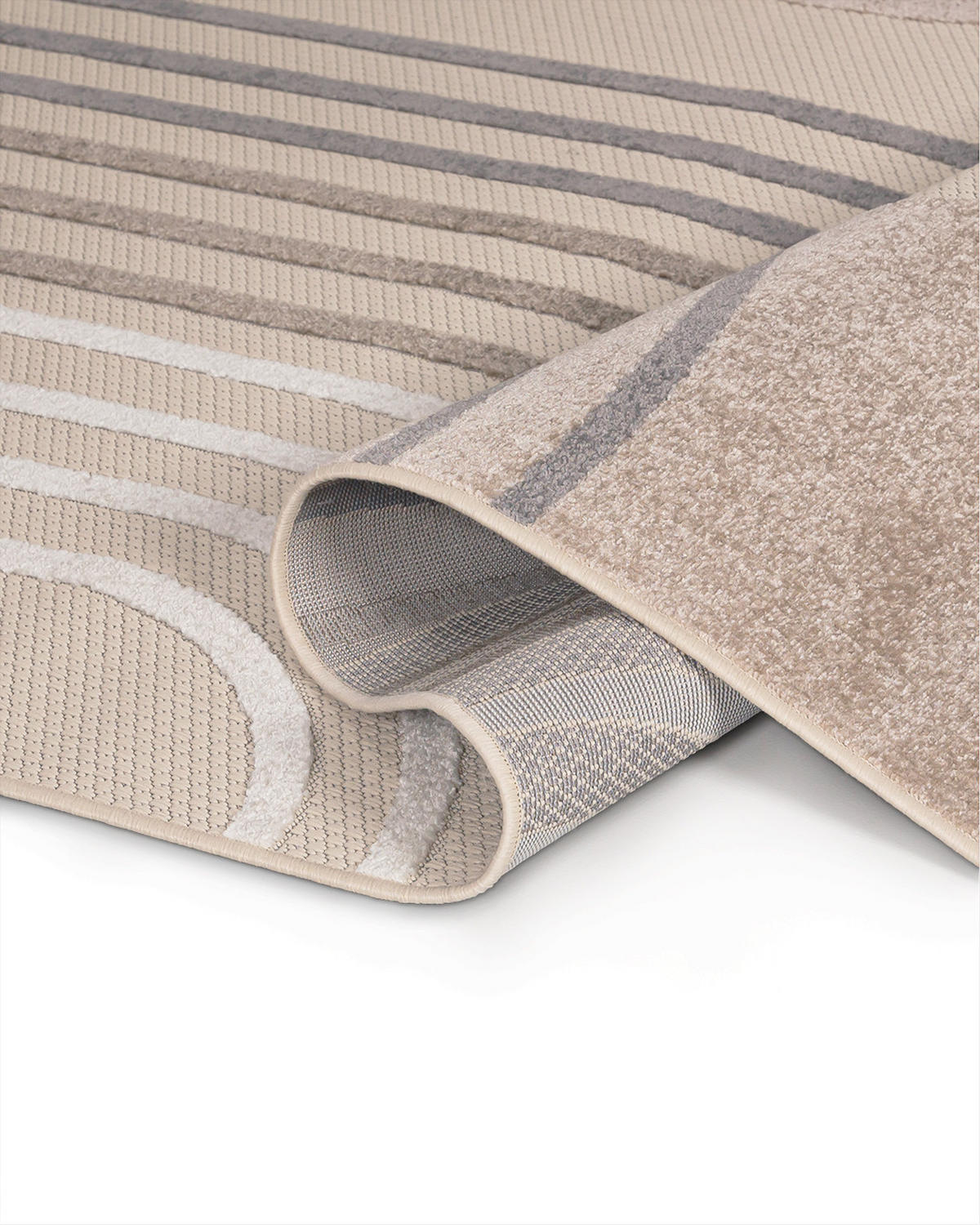 TEPPICH In-& Outdoor Fano Vento Mazovia 120x170cm Braun Creme Geometrisch Kurzflor - Braun, Textil (120/170cm) - Mazovia