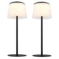 TISCHLEUCHTE MARIAM LED Metall Schwarz, Akku, 2er Set - Schwarz, Metall (13/13/34cm) - Globo Lighting