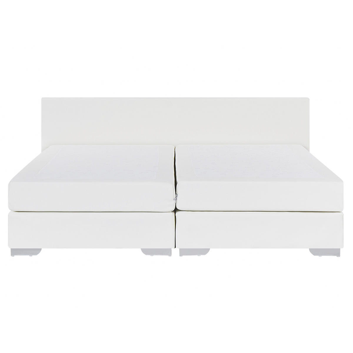 BOXBETT 160/200 cm Weiß President - Weiß, Kunststoff/Textil (160/200cm) - Beliani