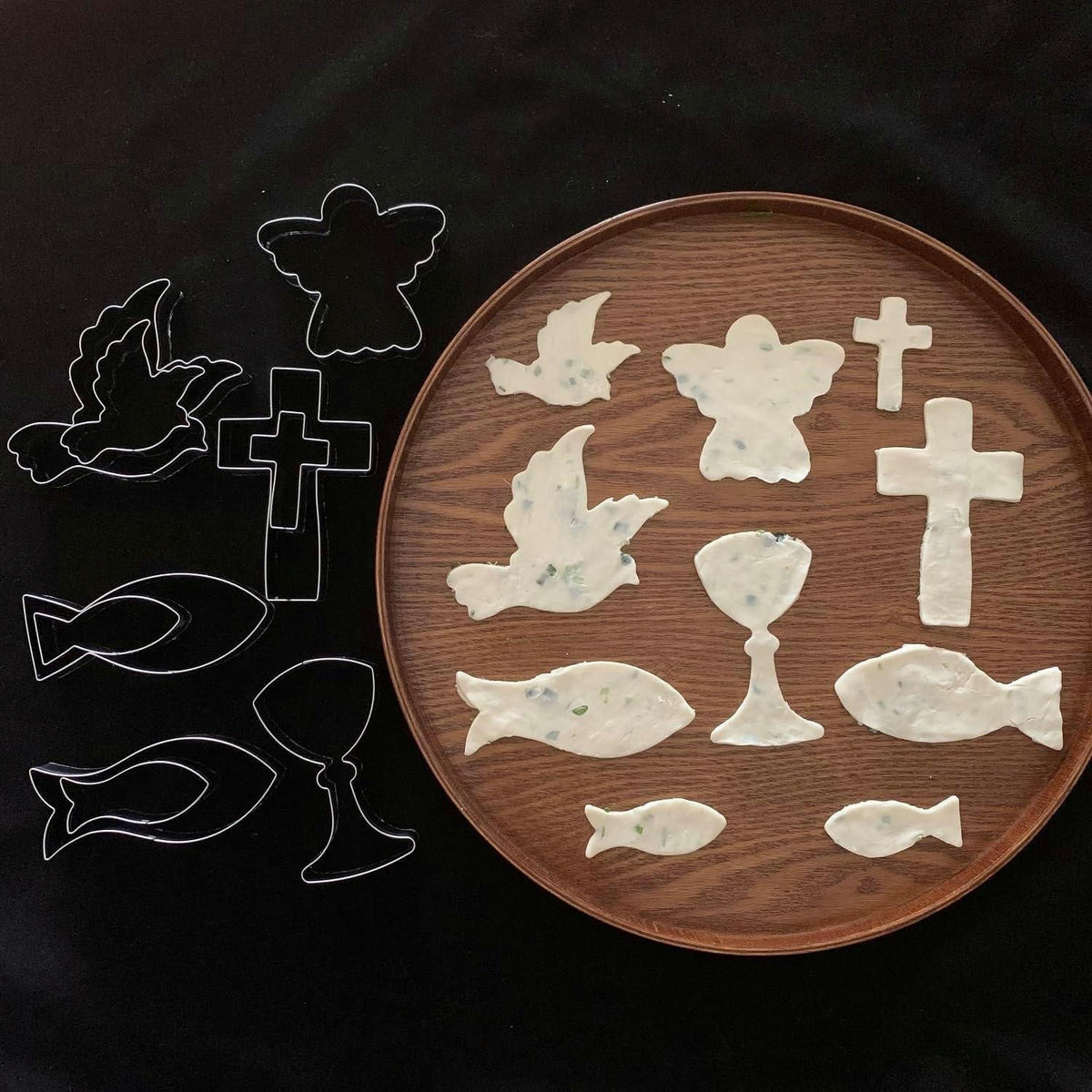 AUSSTECHFORMEN Set 10-teilig Kommunion Taube, Fisch, Engel - Multicolor, Metall (16.7/2.4/19.2cm)