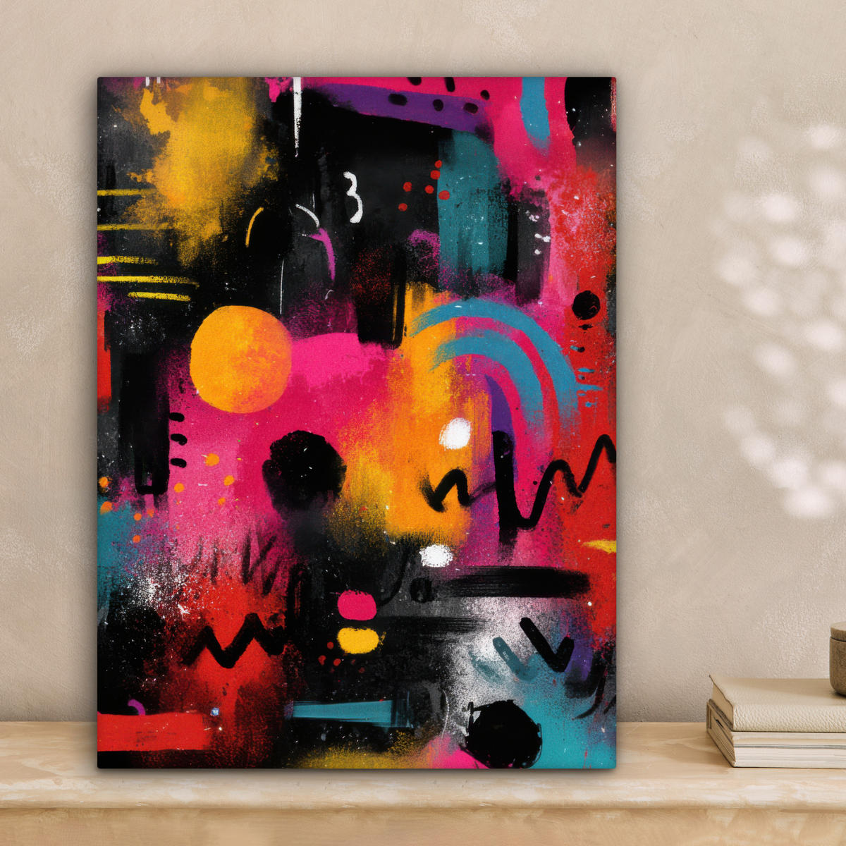 LEINWANDBILD Farbflächen - Formen - Bunt - Abstrakt Room Decor 30x40 cm - Pink, Textil (30/40cm) - MuchoWow