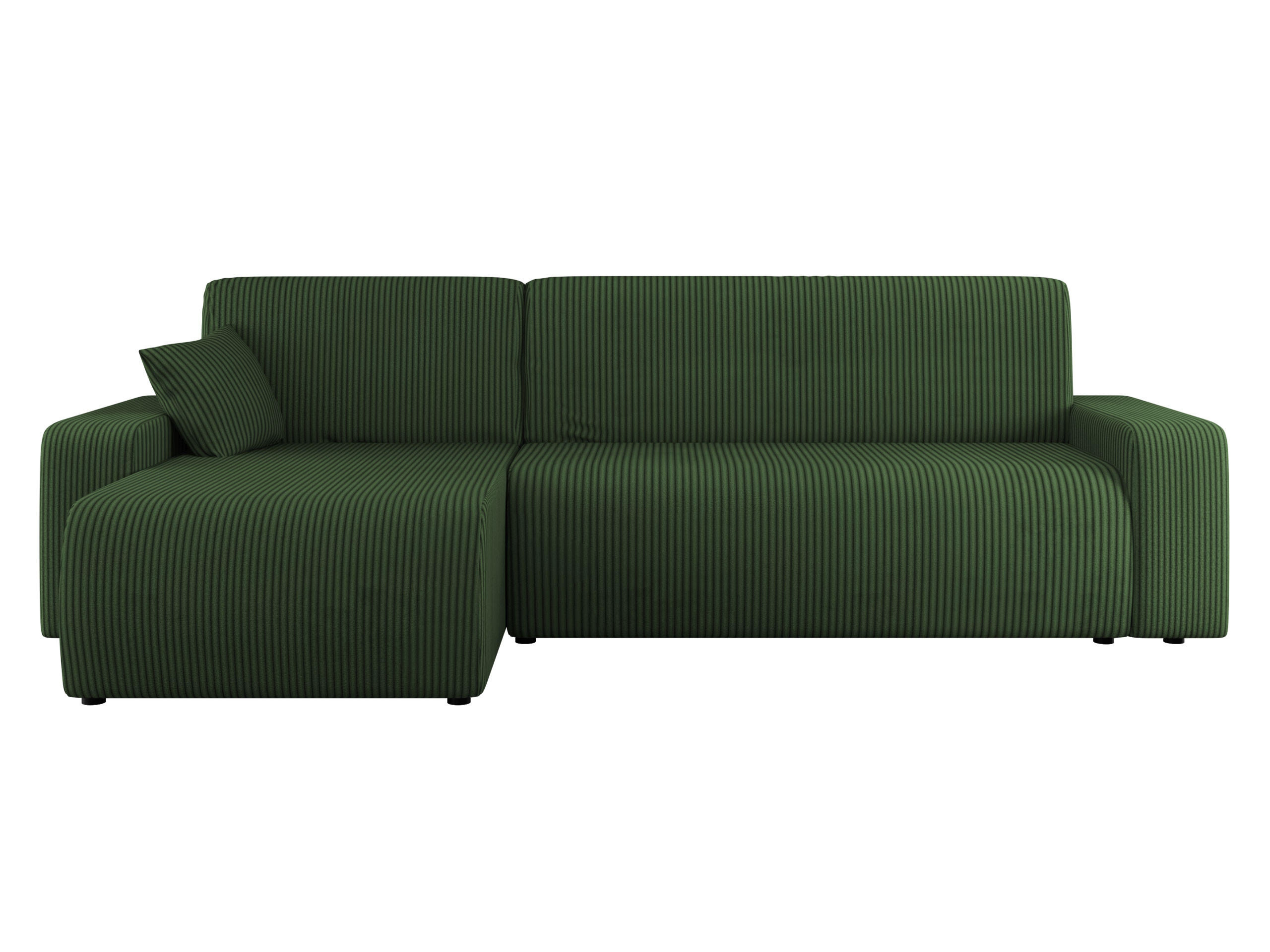 ECKSOFA Piano L Cord - Schwarz/Grün, Holz/Kunststoff (244/145cm) - MIRJAN24