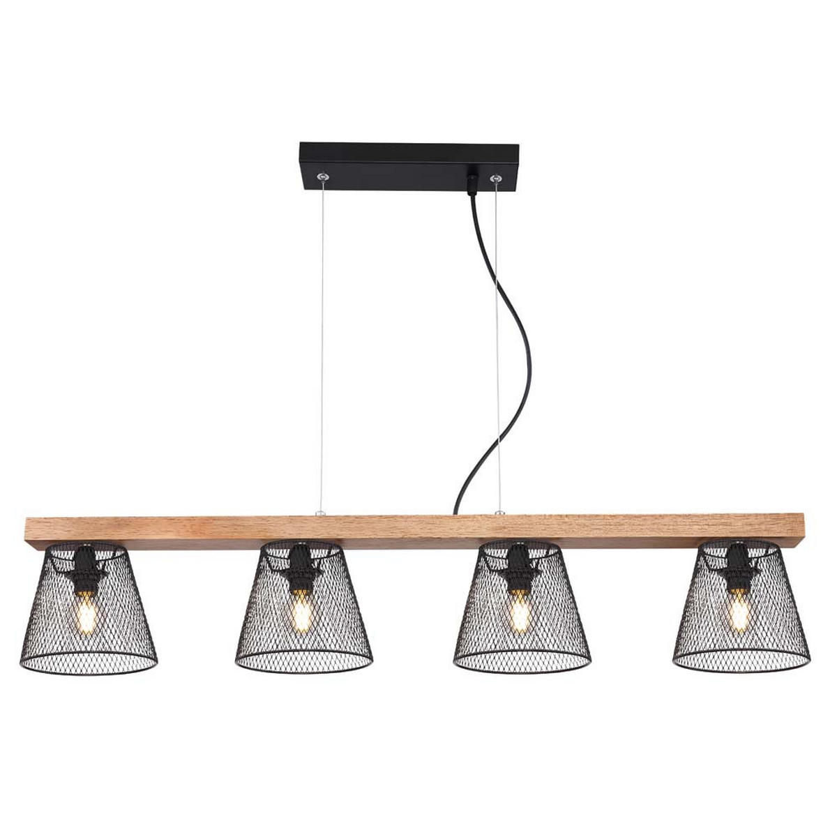 HÄNGELEUCHTE Metall Holzoptik Braun - Braun, Holz (85/15/150cm) - Globo Lighting