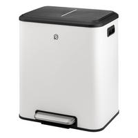 ABFALLEIMER 30 Liter, weiß - Weiß, Metall (42.5/50/33.5cm) - eluno