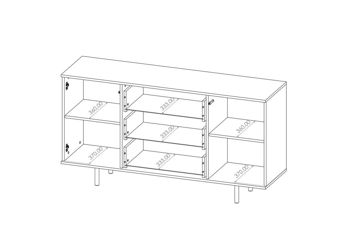 SIDEBOARD Bianco Schwarz - Schwarz, Holzwerkstoff (150/80/41cm) - Bettso