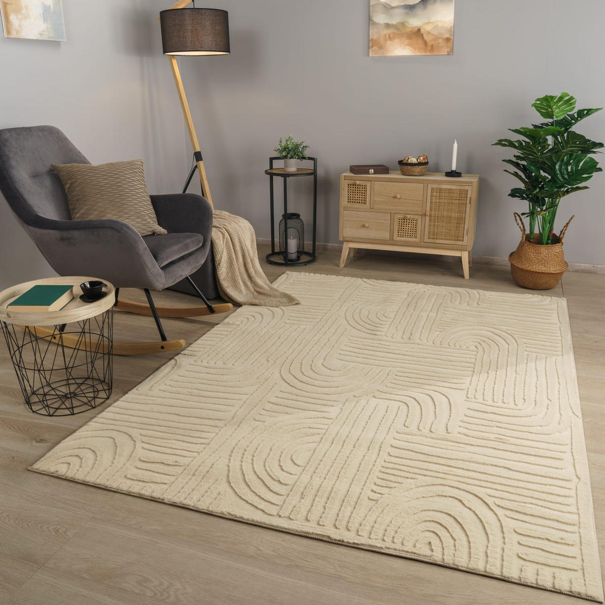 FLACHWEBETEPPICH Boho Beige 80 x 150 cm - Beige, Kunststoff (80/150cm) - TT Home