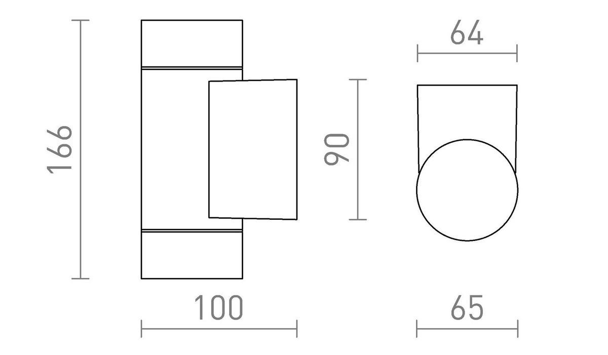 AUSSENLEUCHTE MIZZI NEW II Silbergrau 16 W IP65 - Grau, Metall (10/65/166cm) - Rendl