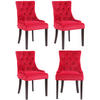 WOHNZIMMERSTUHL 4er Set Samt rot - Rot, Holz/Textil (55/92/58cm) - CLP