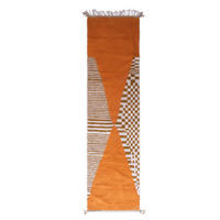 BERBERTEPPICH Wolle Ethno-Stil 97x 351 cm - Orange, Naturmaterialien (97/351cm) - AFK Living