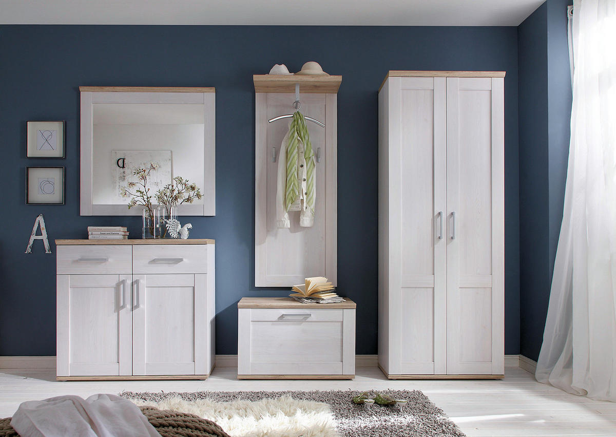 GARDEROBE 5-teilig in 248/201/39 cm - Weiß, Holz (248/201/39cm) - moebel dich auf