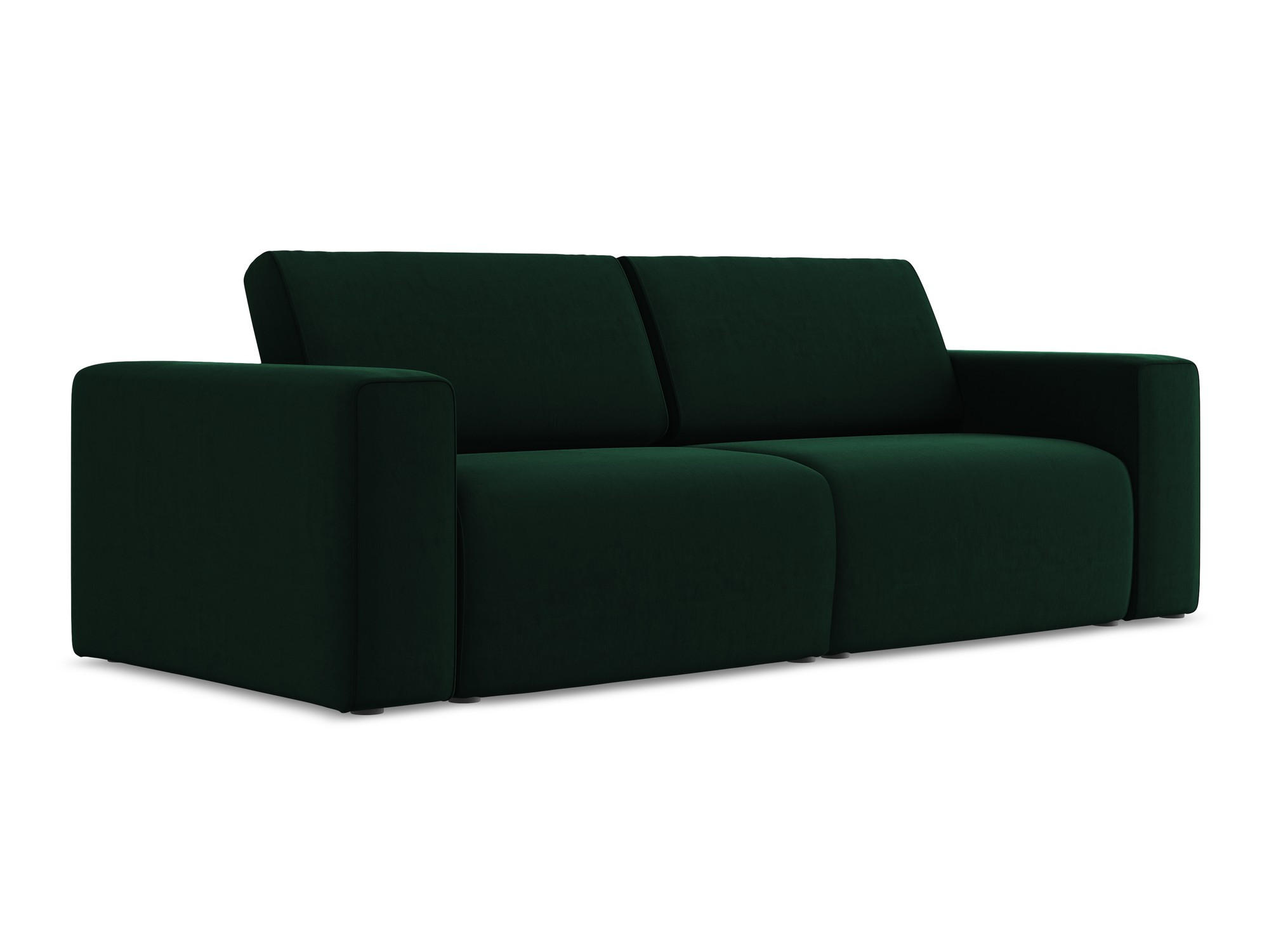 3-SITZER SOFA Samt Stoff Grün - Blau/Dunkelgrün, Kunststoff/Textil (224/80/103cm) - Makamii