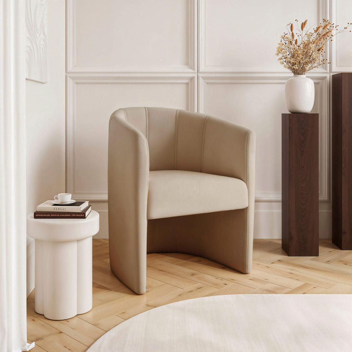 COCKTAILSESSEL KIRA 58/74 cm Beige - Beige, Kunststoff/Textil (58/74/58cm) - Idohome