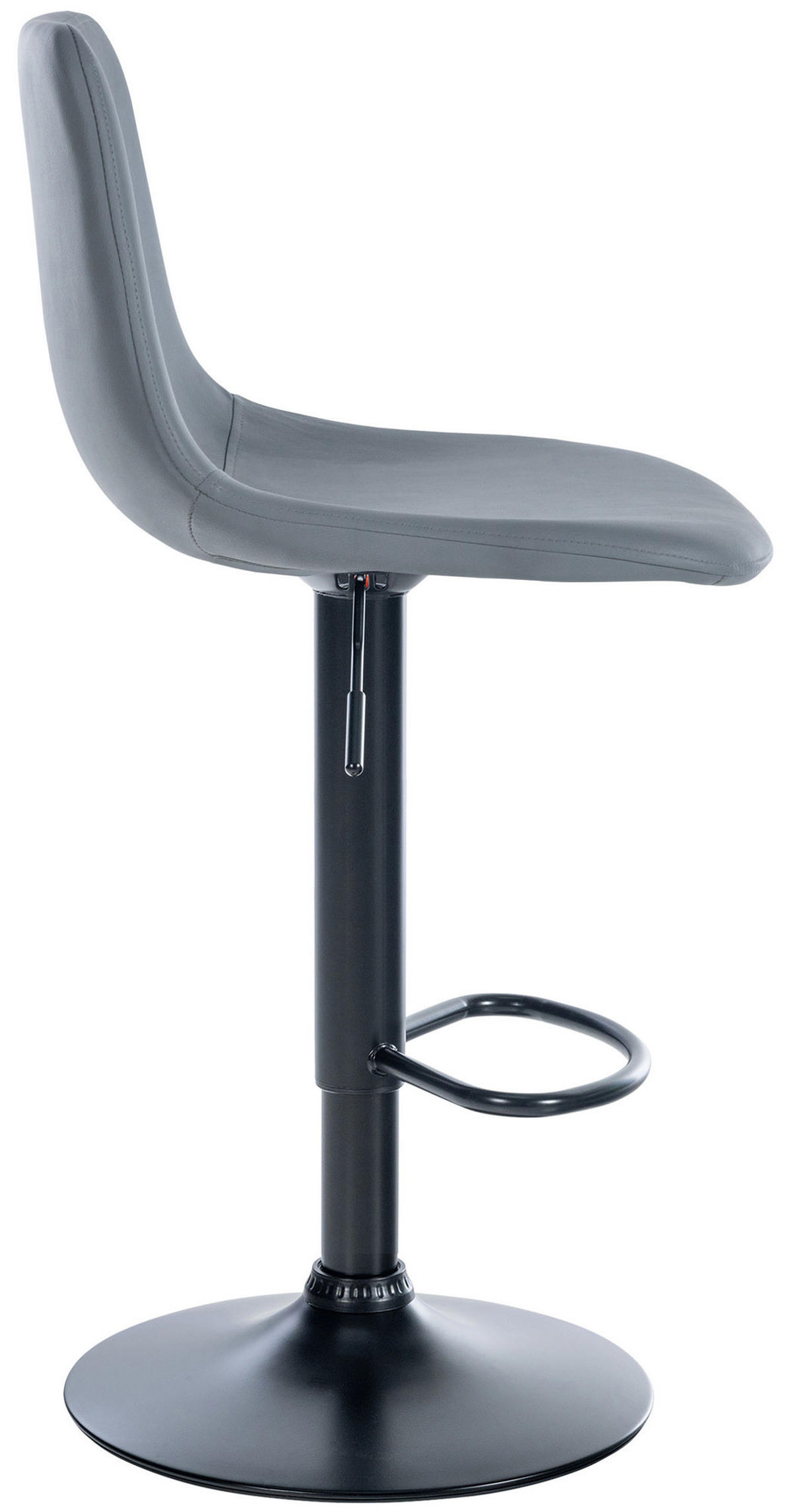 BARHOCKER Lederlook grau - Schwarz/Grau, Textil/Metall (44/88/43cm) - CLP
