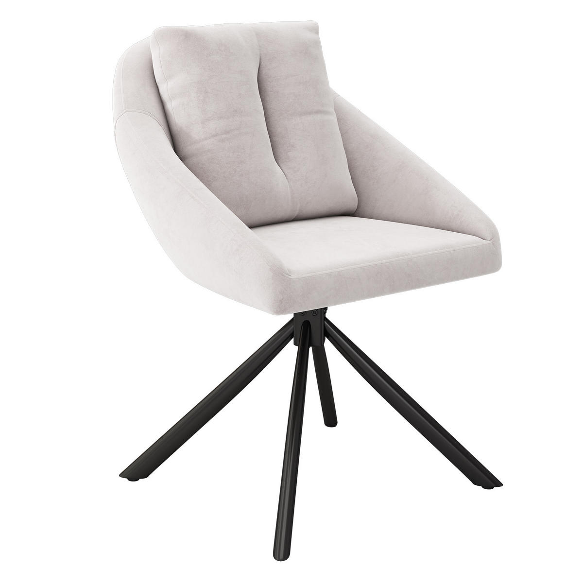 DREHSTUHL mit Rollen Samt Beige 4er-Set - Beige, Metall (54/79/65.1cm) - Meubliv