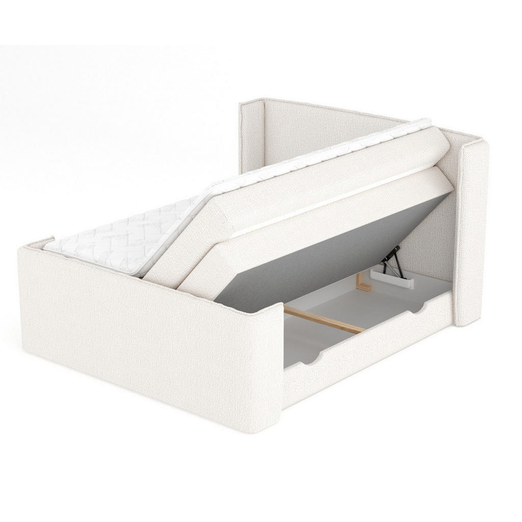 Thumbnail - Maison de Reve Boxspringbett, Creme, Textil, Buche, Kiefer, H3, Höhe ca. 37 cm, 180x200 cm, Oeko-Tex® Standard 100, Reac...