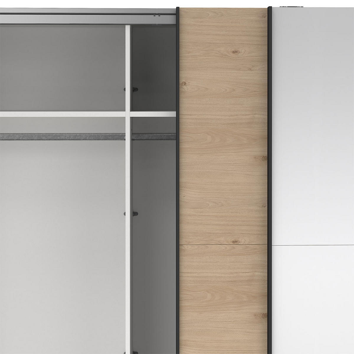 SCHIEBETÜRENSCHRANK, Como, Eiche, Holzwerkstoff, 244 x 67 x 221 cm - Eichefarben, Holzwerkstoff (244/221/67cm) - ebuy24