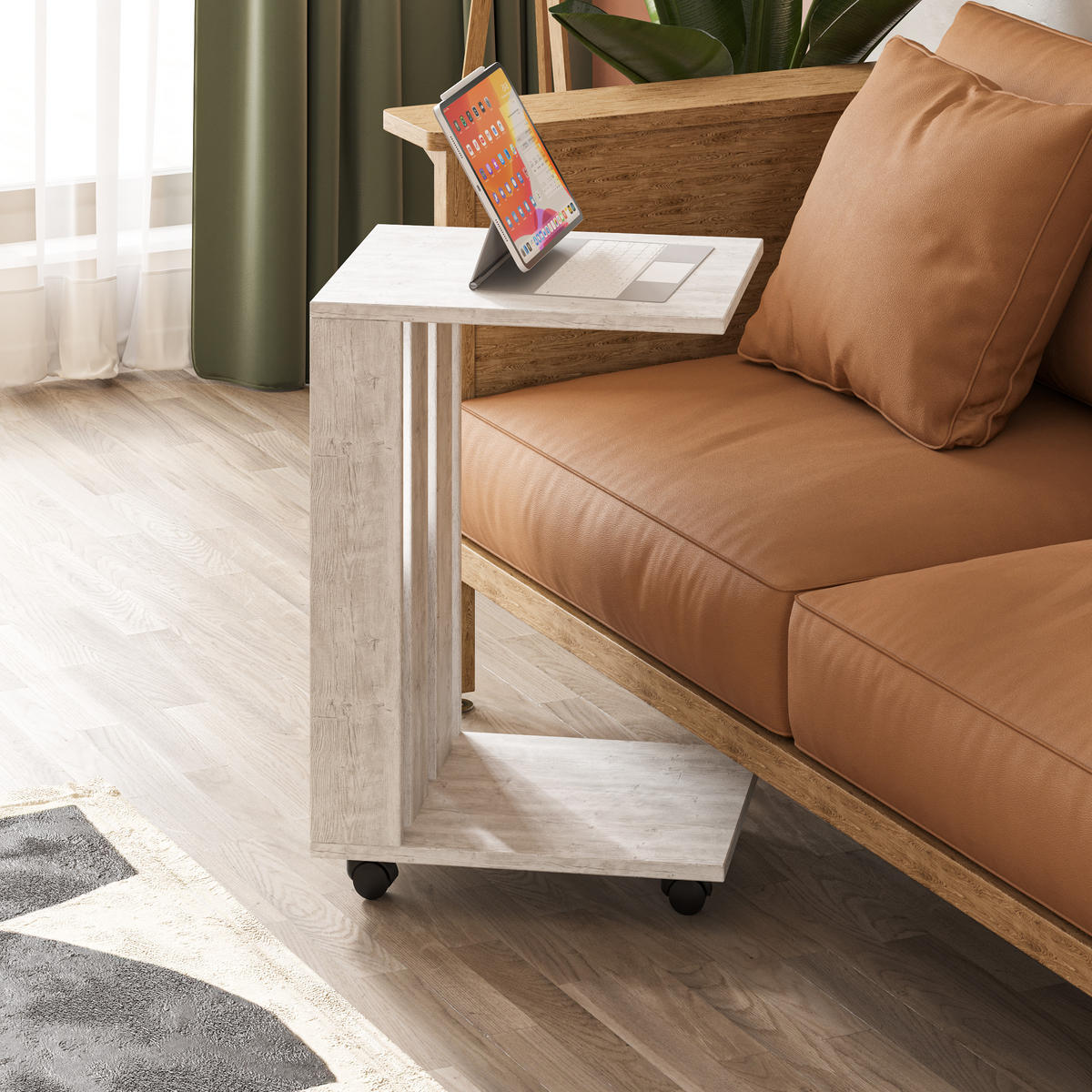 BEISTELLTISCH Edi Antik Weiß 67/37/45 cm - Weiß, Holzwerkstoff (45/37/67cm) - Decortie