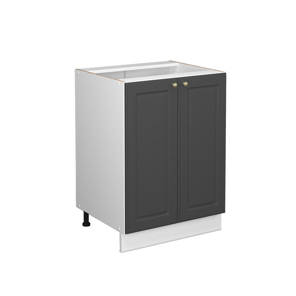 KÜCHENUNTERSCHRANK Fame-Line Anthrazit-Gold 60 cm, AP Marmor - Anthrazit/Weiß, Holzwerkstoff (60/82/60cm) - Vicco