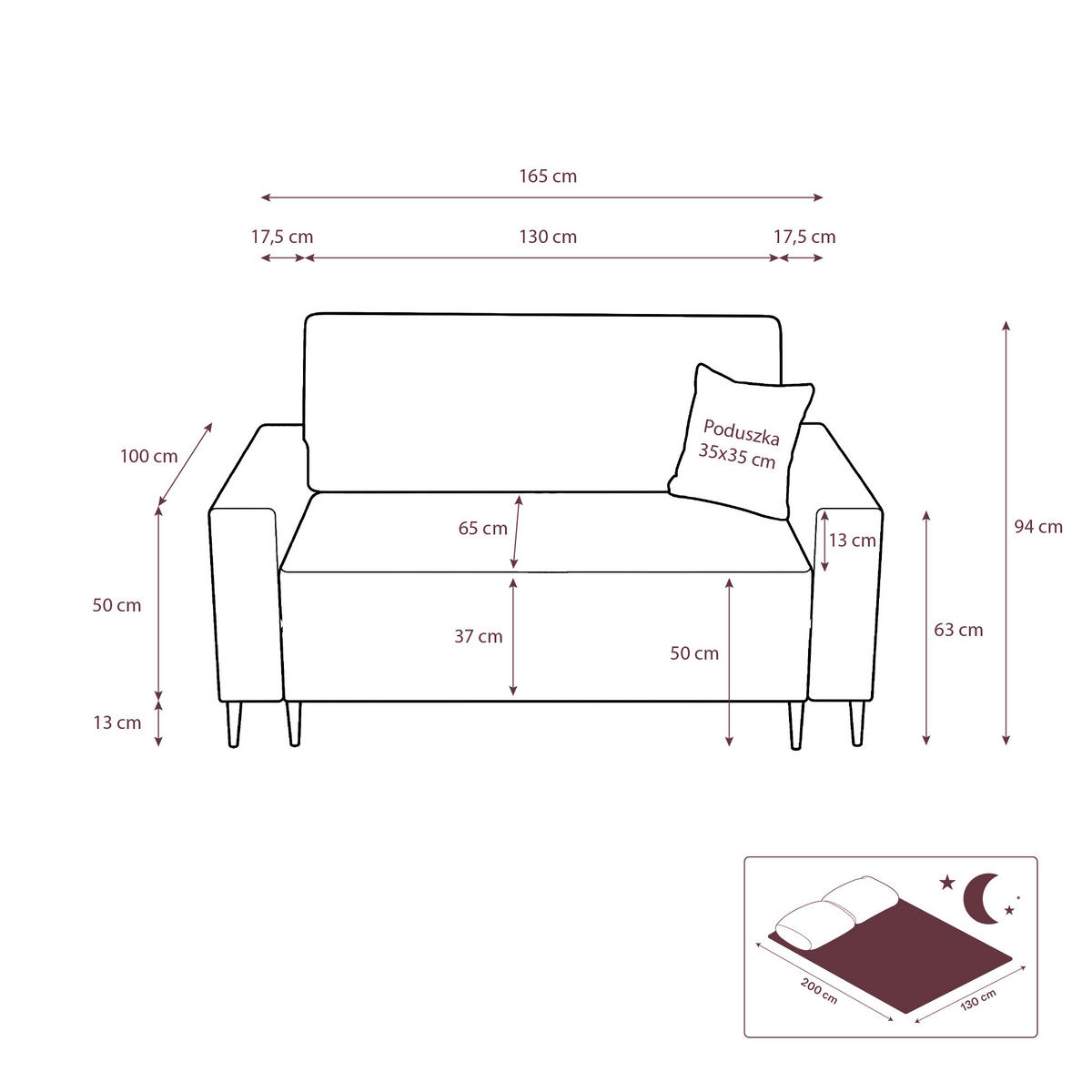3-SITZER-SOFA EDEL mit Schlaffunktion und Bettkasten, Cordstoff Schwarz - Schwarz, Holz/Textil (165/94/100cm) - NACANAPA
