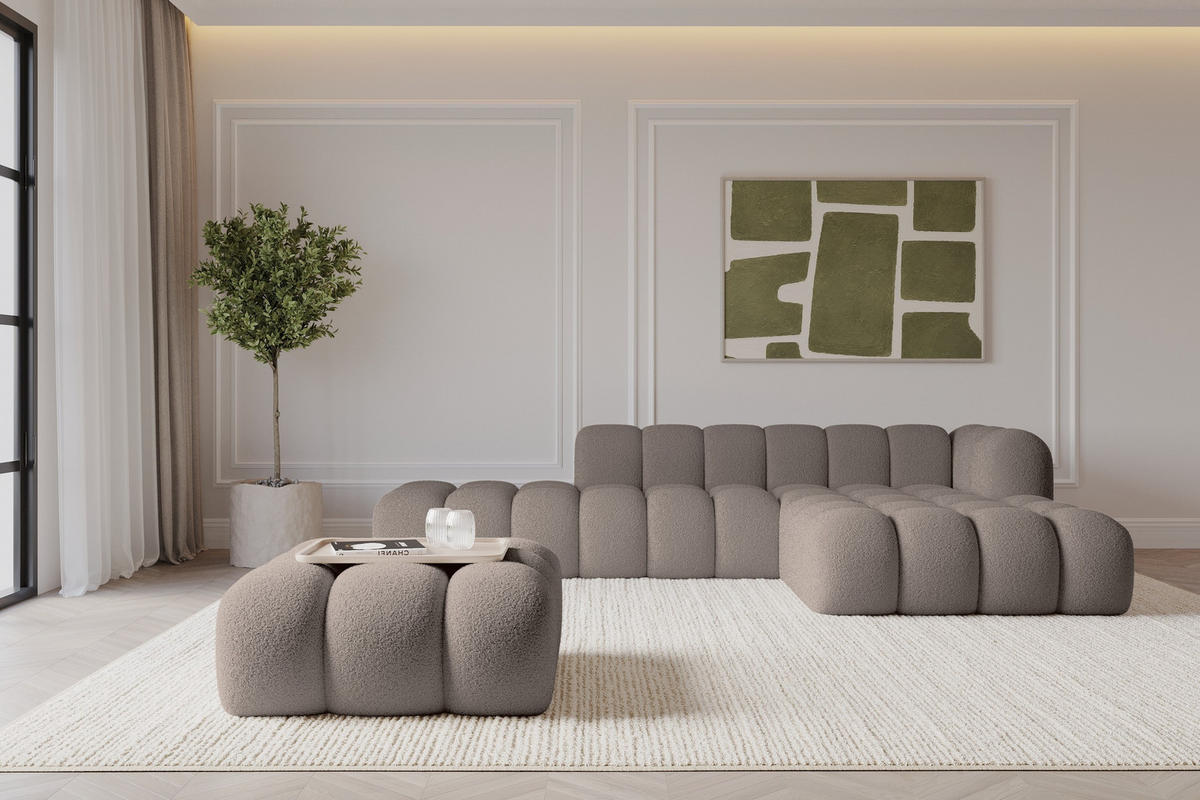 TABURET OLEA-PUF 91x87x44 cm Hnědá Buklé - tmavě hnědá/černá, kompozitní dřevo/textil (91/44/87cm) - ALTDECOR