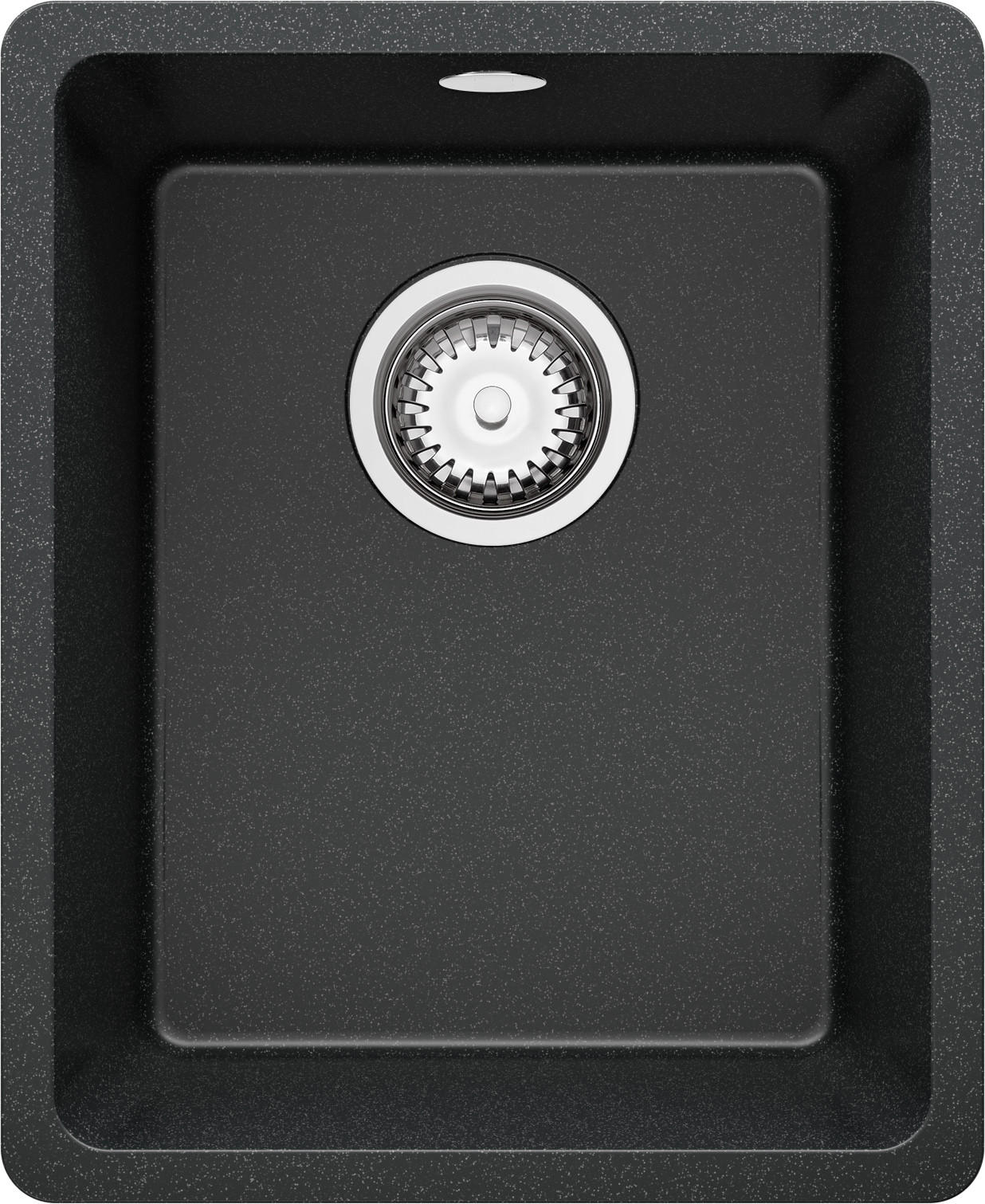 SPÜLBECKEN Venedig Slim Easy, 2-er set Anthrazit 36/44 cm 1 Becken + Ablauf-Set ab 40er Unterschrank - Chromfarben/Anthrazit, Kunststoff (36/20/44cm) - Primagran
