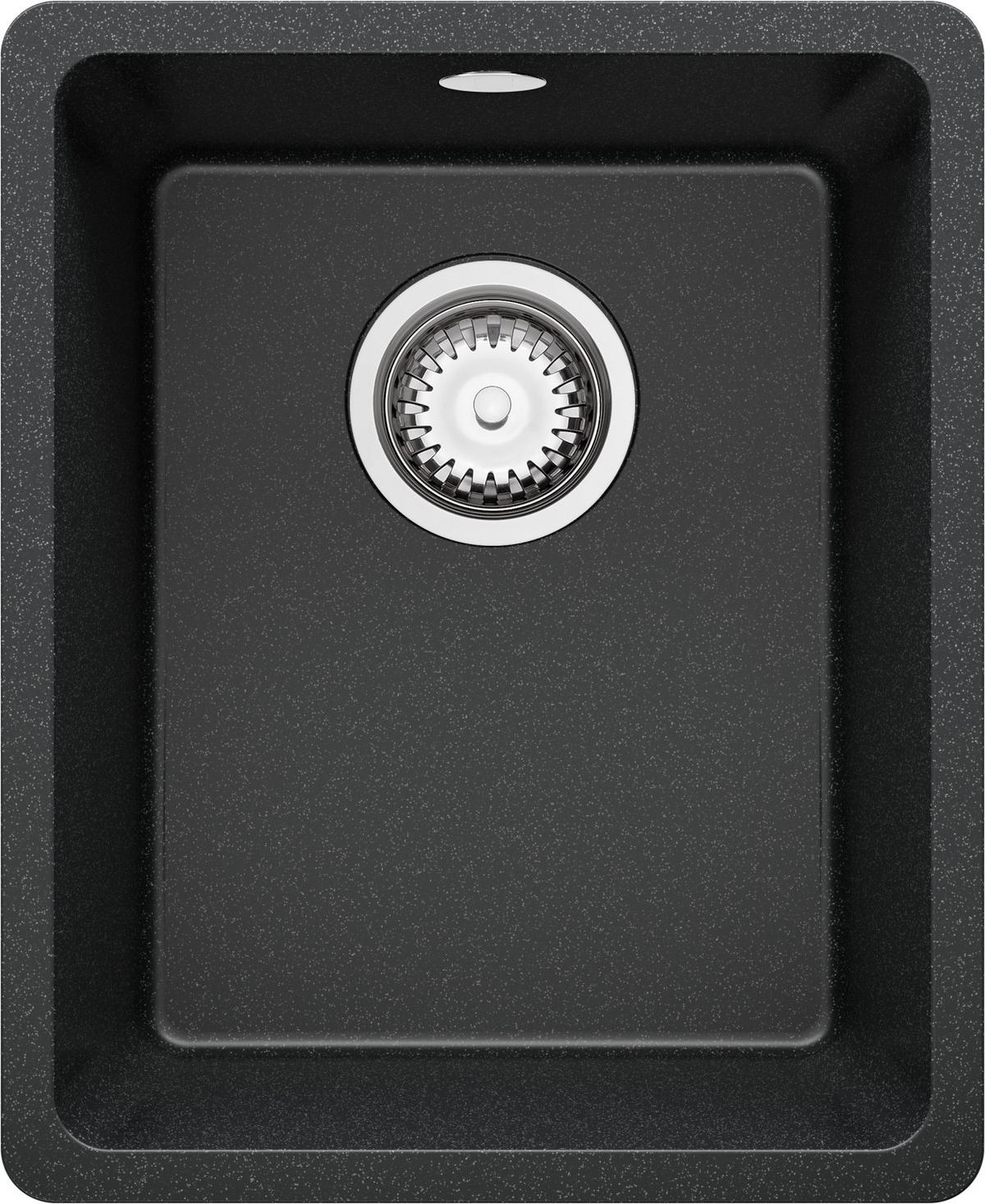 SPÜLBECKEN Venedig Slim Easy, 2-er set Anthrazit 36/44 cm 1 Becken + Ablauf-Set ab 40er Unterschrank - Chromfarben/Anthrazit, Kunststoff (36/20/44cm) - Primagran