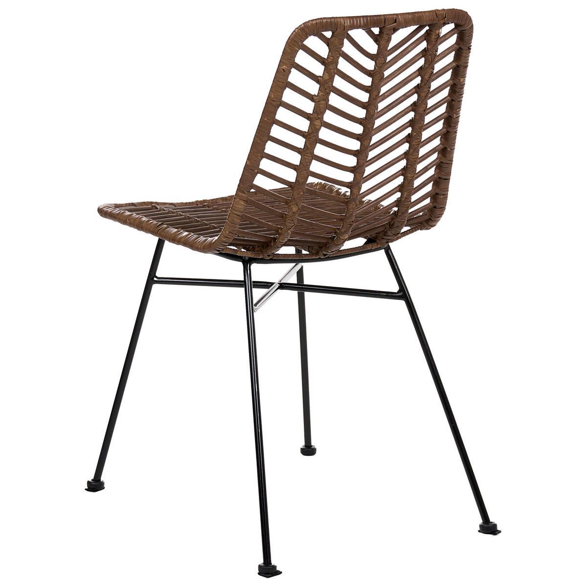 ESSZIMMERSTUHL 2er-Set Rattan Braun Dilley - Braun, Naturmaterialien (45/83/60cm) - Beliani