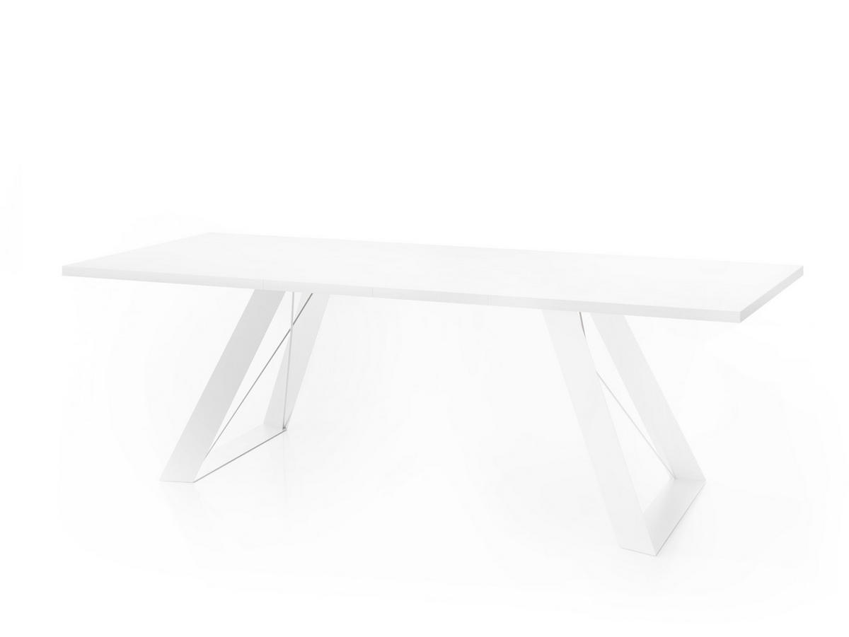ESSTISCH Colter Weiß rechteckig ausziehbar, Weiß 160-260/90/76 cm - Weiß, Holzwerkstoff/Metall (160/90/76cm) - WFL GROUP