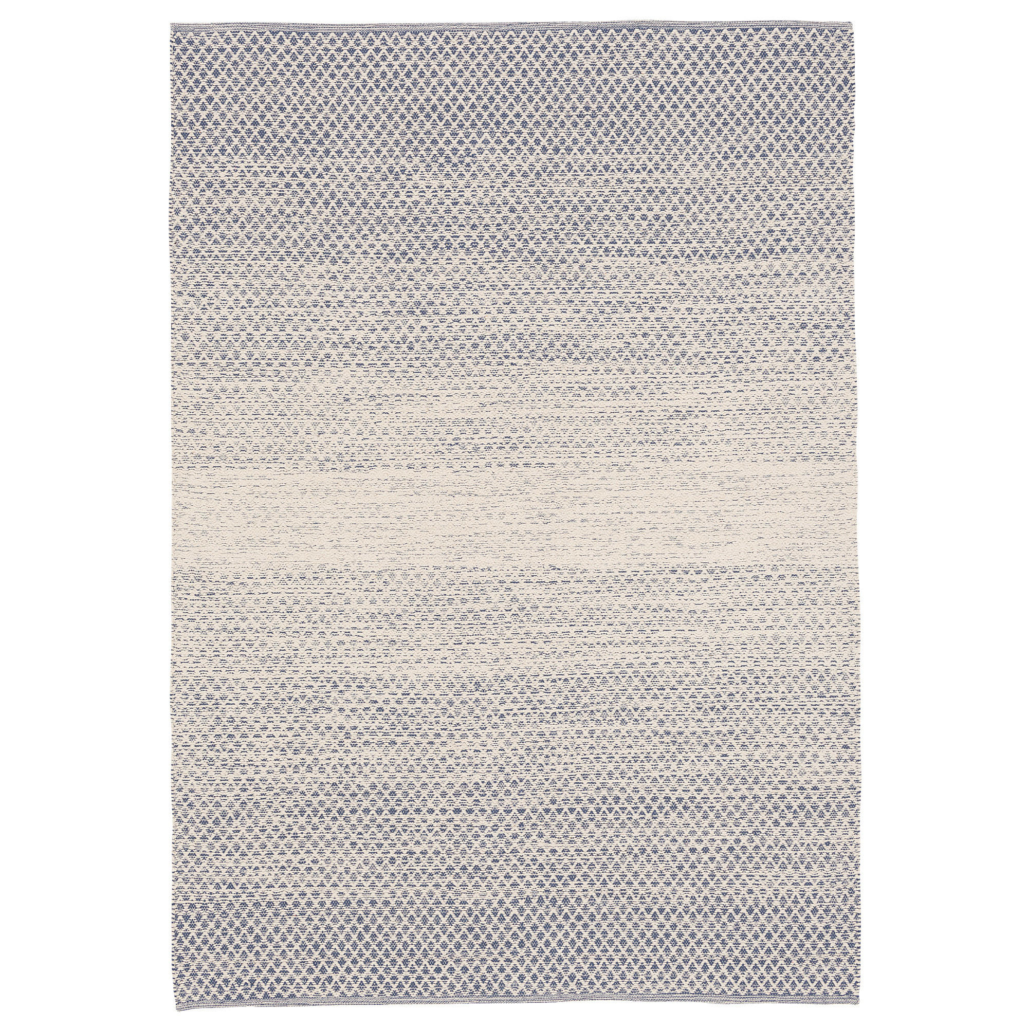 BAUMWOLLE NATUR KELIM TEPPICH SANDY MELIERT - Blau, Textil (70/140cm) - Pergamon