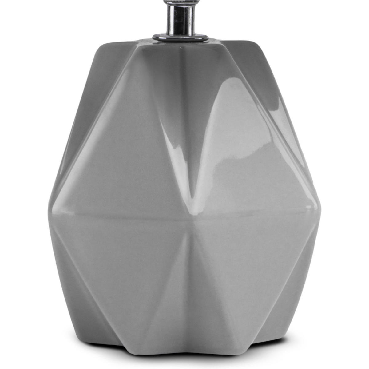 TISCHLAMPE FABO, Grau - Grau, Keramik/Textil (18/18/30cm) - KONSIMO®