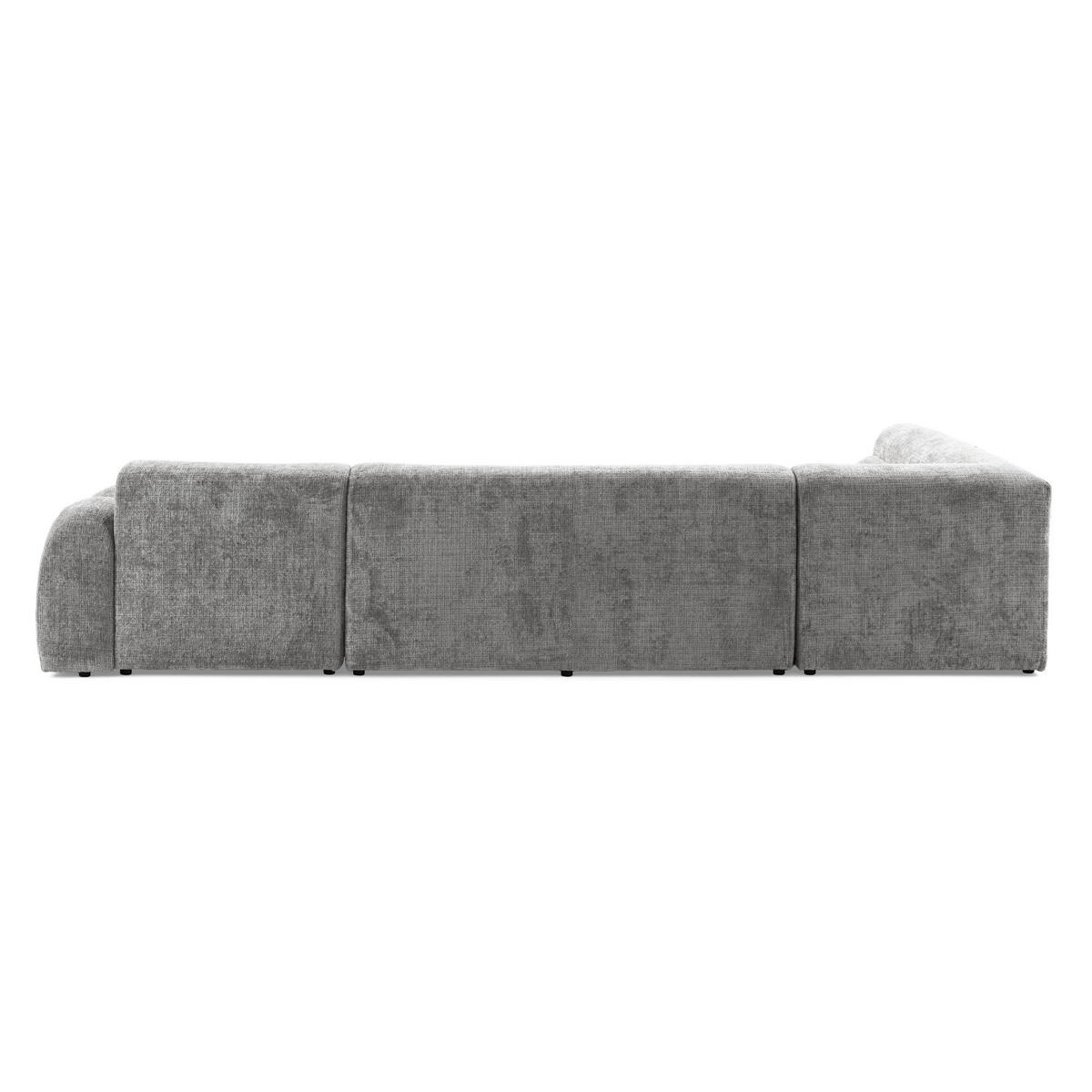 6-SITZER modulares Wohnlandschaft U XXL VEER SET 5 Links, 368 x 175 cm, Chenille Webstoff Grau - Schwarz/Grau, Holz/Kunststoff (368/75/175cm) - Muffo