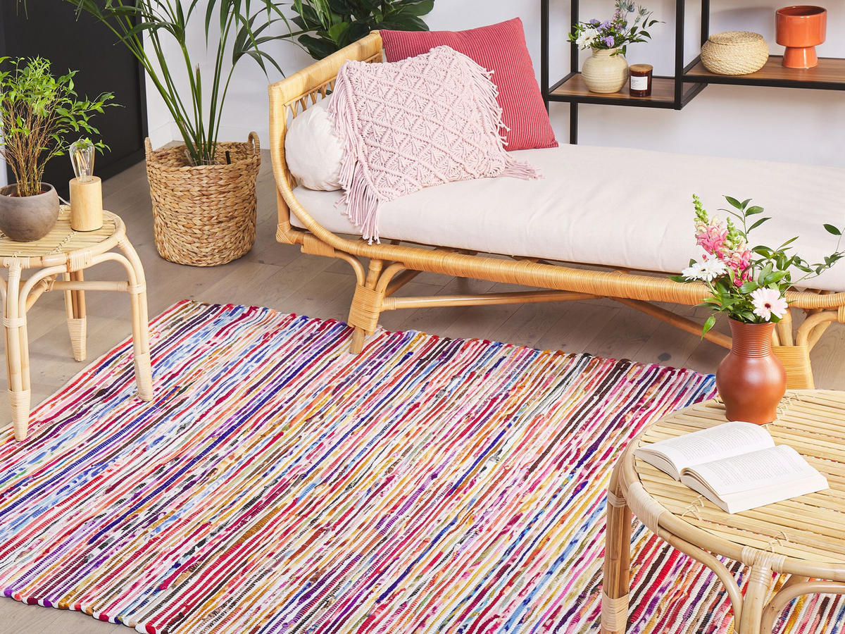 TEPPICH geflochten Bartin 230/160 cm - Multicolor, Kunststoff (160/230cm) - Beliani