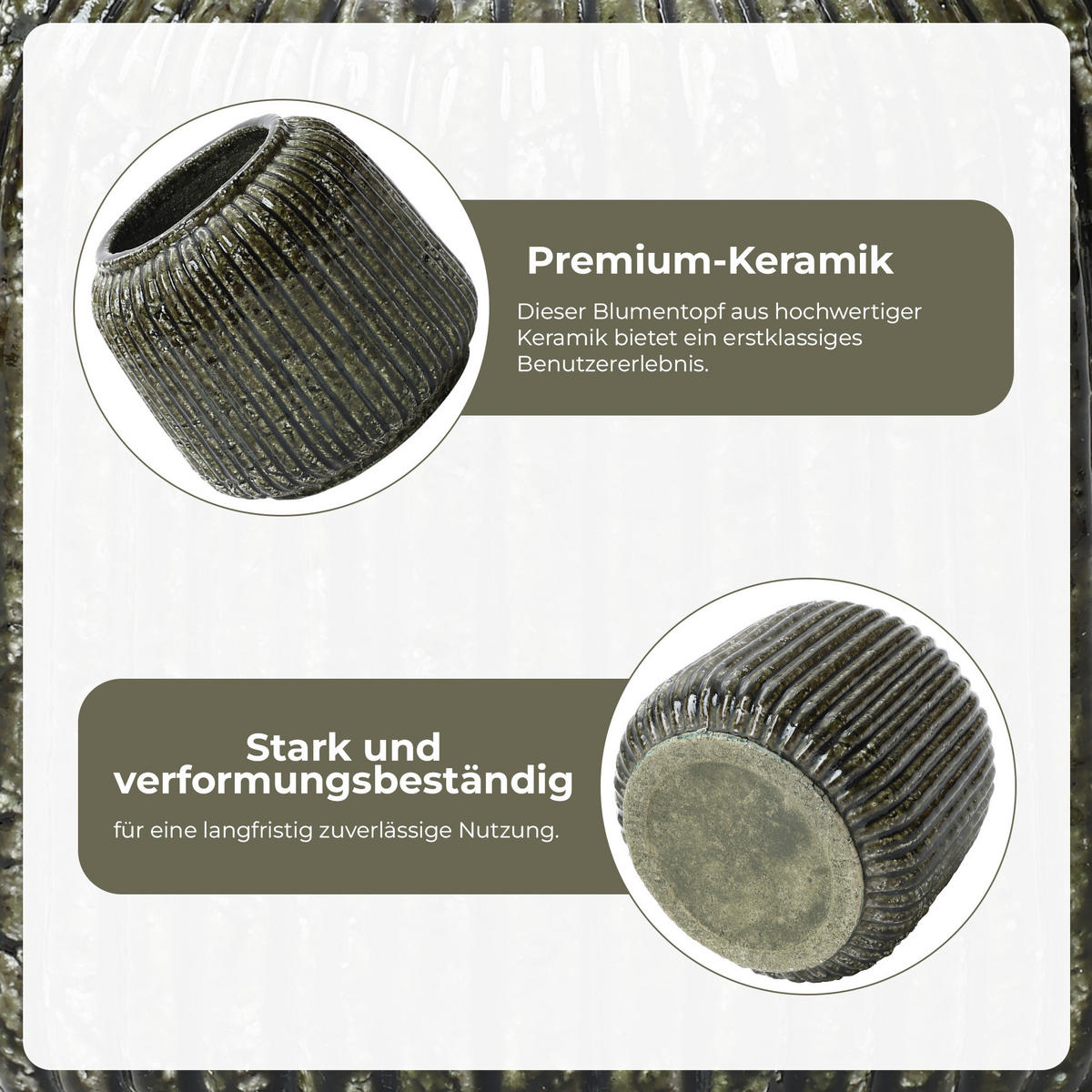 VASE, dunkelgrün aus Keramik, Ø23 x H21.5 cm - Dunkelgrün, Keramik (21.5cm) - Hometopia