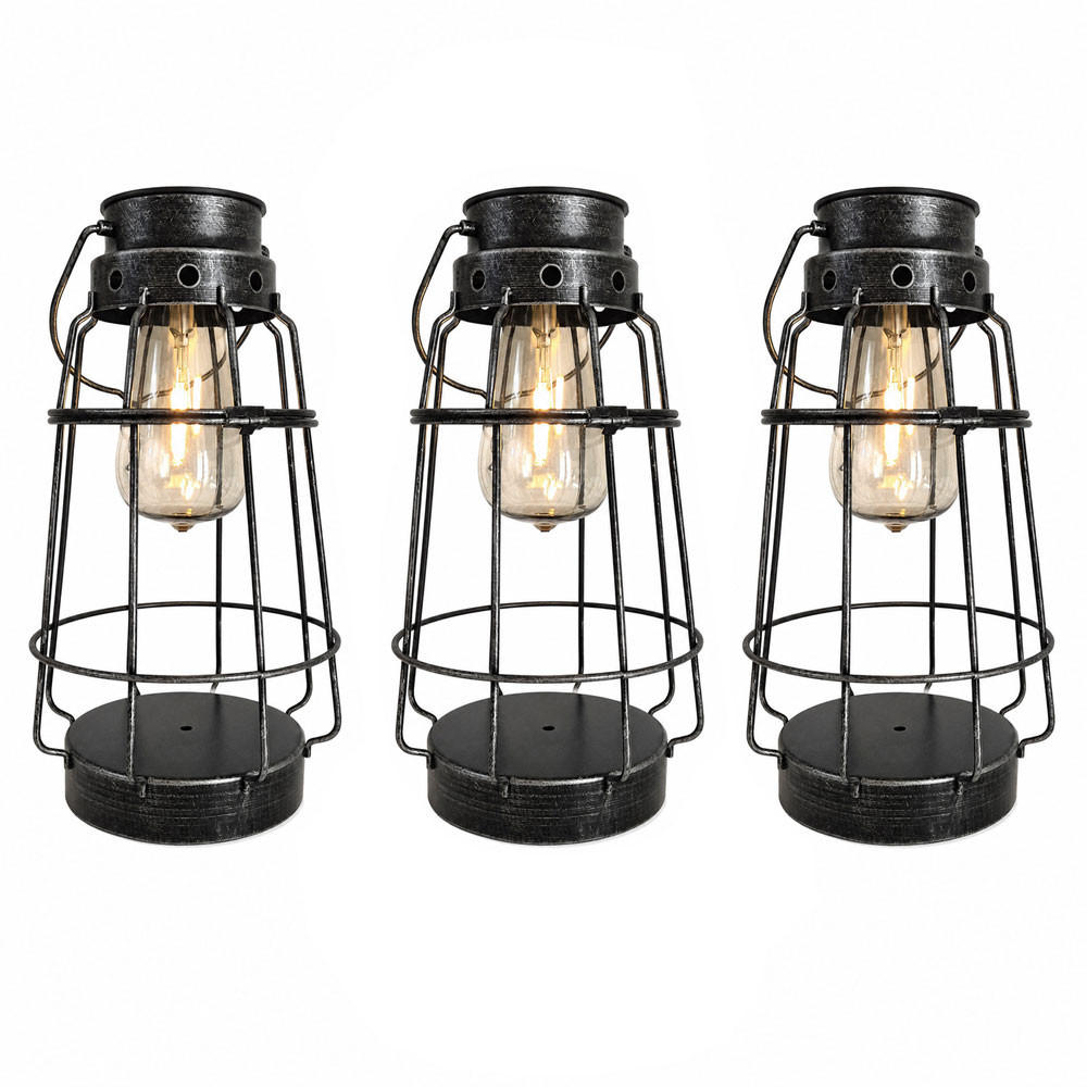 LED AUSSENLEUCHTE Metall Silber maritim 3er Set - Silberfarben, Metall (16/16/27cm) - Nowa
