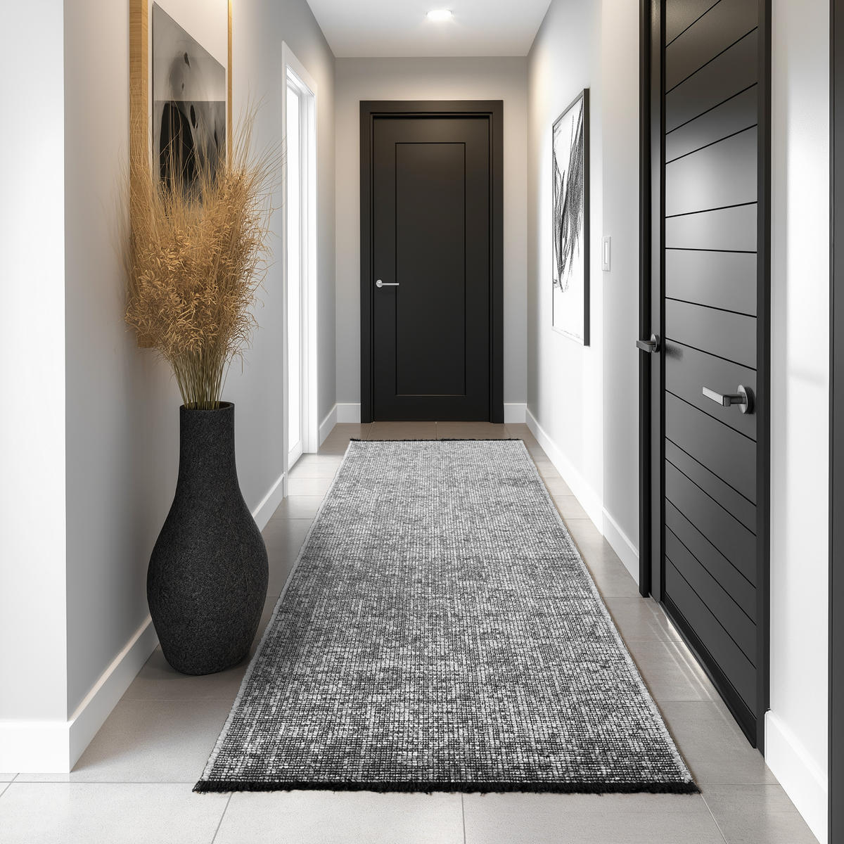 TEPPICH Kurzflor Unicolor Chenille Baumwolle Innen Grau Läufer 80x150 - Grau, Textil (80/150cm) - KADIMA DESIGN