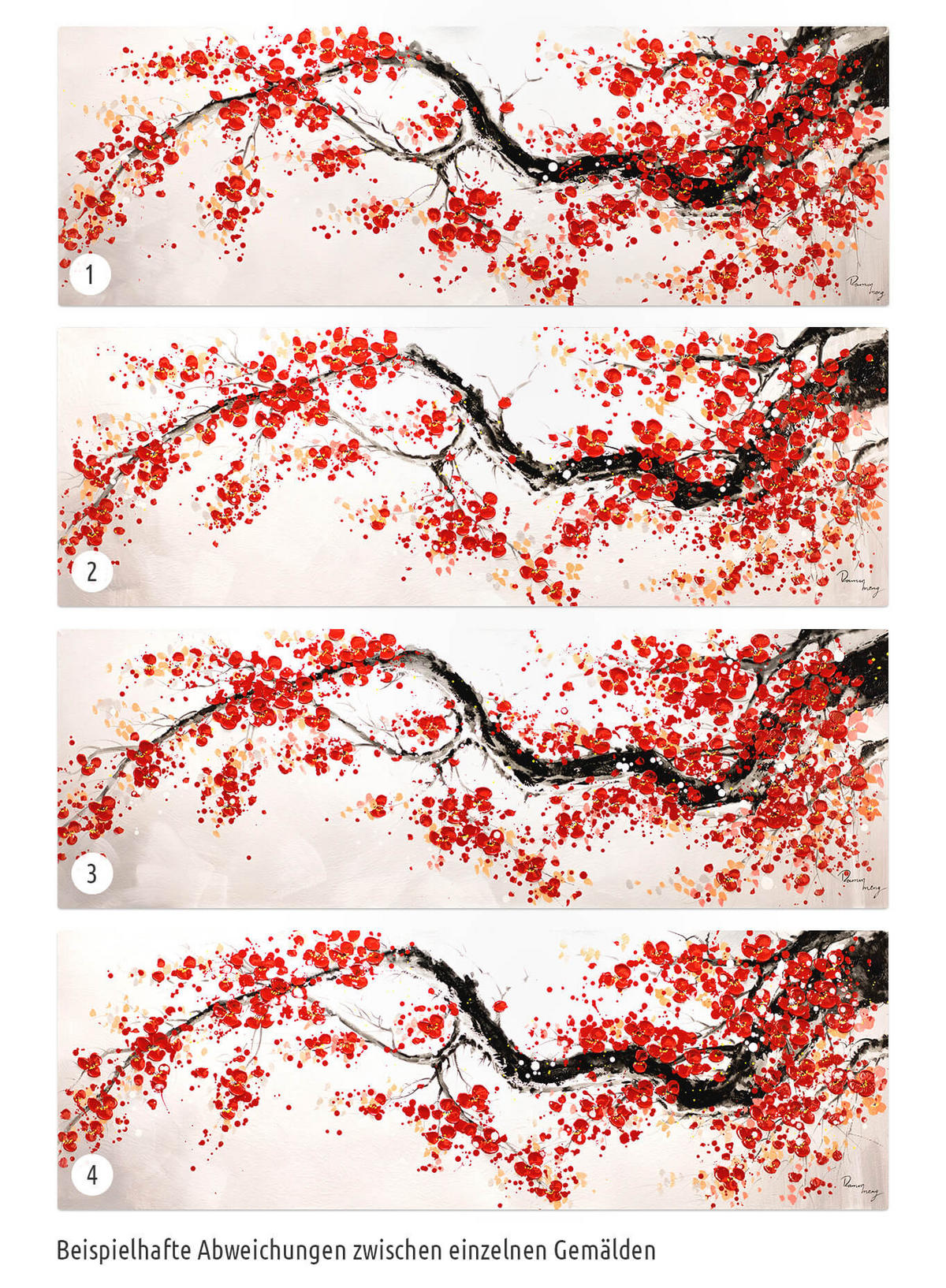 ÖLGEMÄLDE 150/50 cm - Rot/Weiß, Holz/Textil (150/50cm) - KUNSTLOFT
