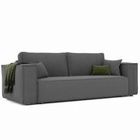 SOFA mit Schlaffunktion und Bettkasten, Dunkelgrau - Dunkelgrau/Grau, Holzwerkstoff/Textil (240/84/105cm) - Idohome