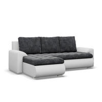 ECKSOFA LINKS MIT SCHLAFFUNKTION FORESTA, Schwarz + Grau - Schwarz/Grau, Textil (230/159cm) - Mebligo