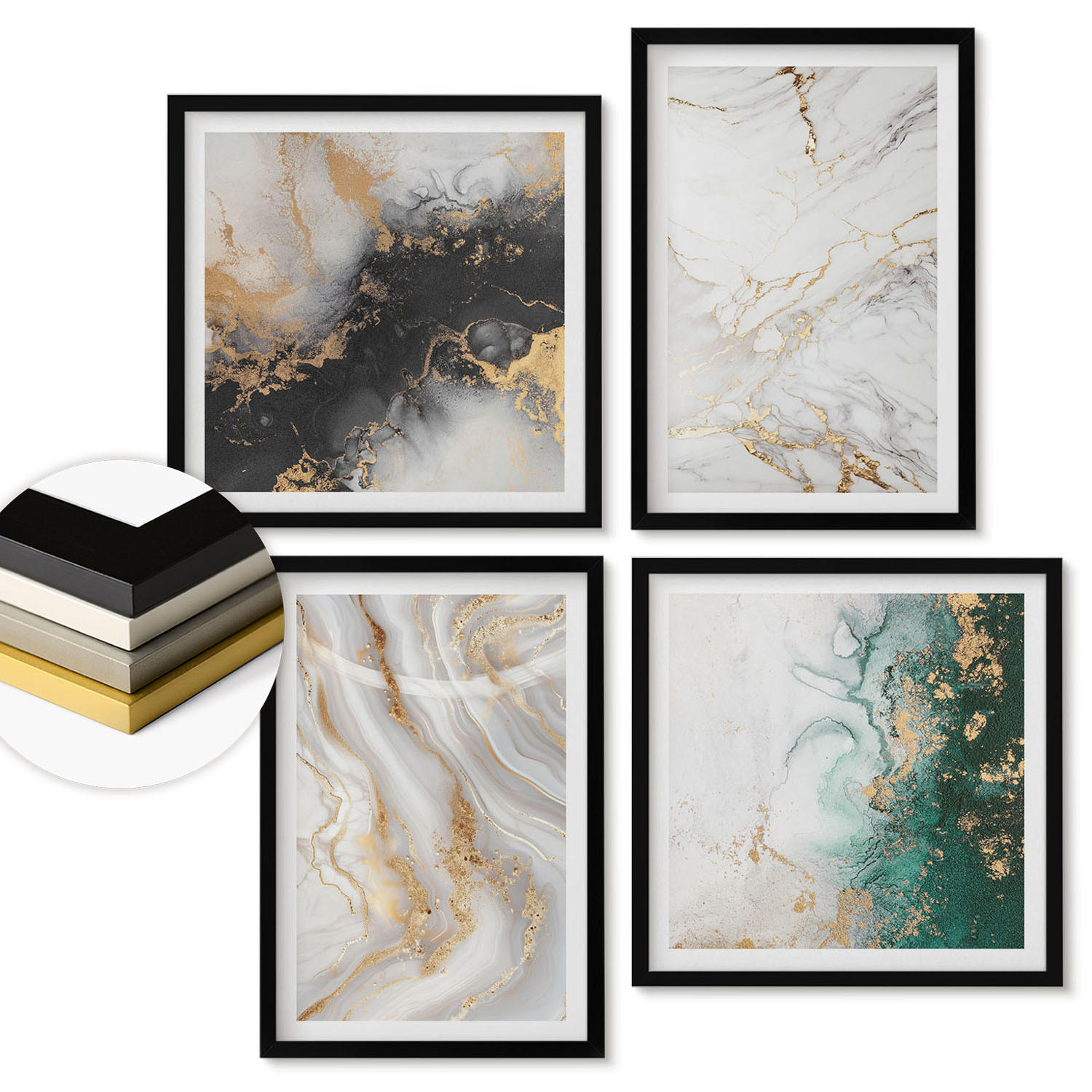 ArtPrintCave Wandbilder Schwarz 50x50 cm